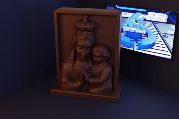 3D Painting of Mary and Jesus: A Sacred Artwork for Modern Spaces