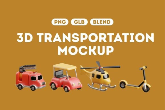 3D Transport Vehicle Icons Set 03: A Dynamic Addition to Your Creative Toolkit