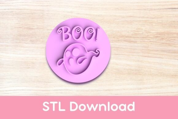 Boo with Ghost Cookie Stamp STL: A Sweet Halloween Treat