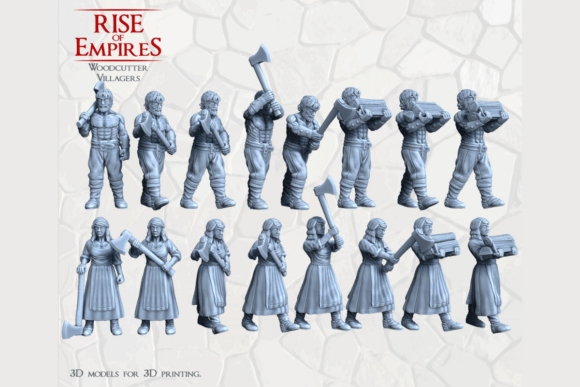 Bring Life to Your Tabletop with Woodcutter Villagers