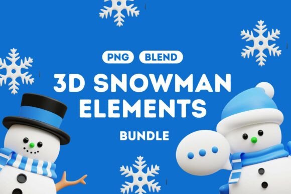 Celebrate the Magic of Winter with Adorable 3D Snowman Illustrations