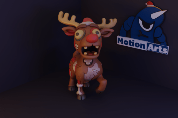 Christmas Zombie Reindeer: A Unique and Fun 3D Model for Your Holiday Decor