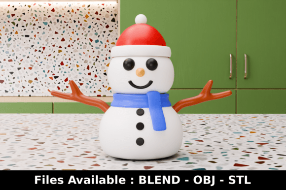 Cute Customizable Snowman Character 3D: A Festive Addition to Your Creative Projects