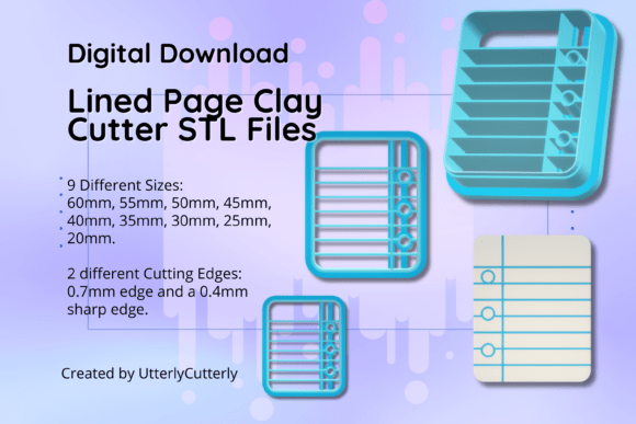 Discover the Versatile Clay Cutter STL File Lined Paper- Back T for Your Crafting Needs