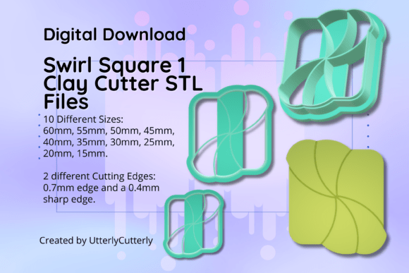 Discover the Versatility of the Swirl Square- Elega Clay Cutter STL File