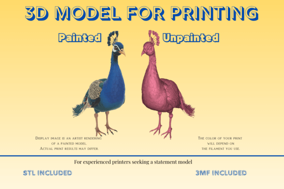 Majestic Peacock 3D Model STL 3MF: A High-Detail Sculpt for Advanced Creators