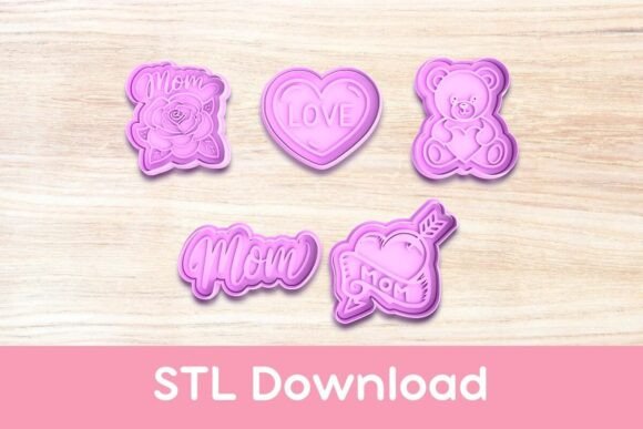 Mothers Day Pack 2: Elegant Cookie Cutters & Stamps