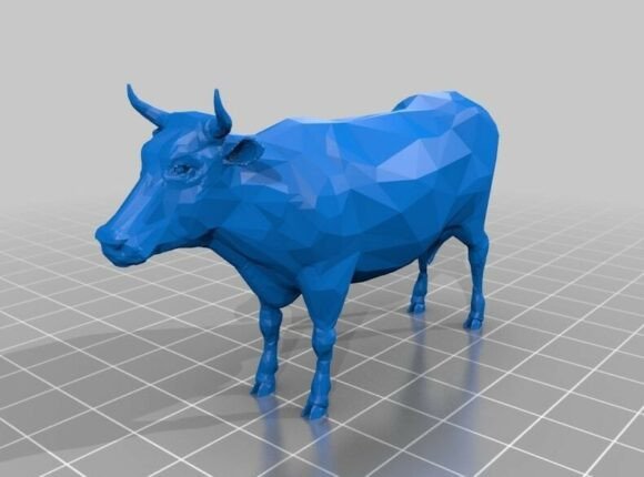 Stylish Low-Poly Cow Figurine for Modern Decor