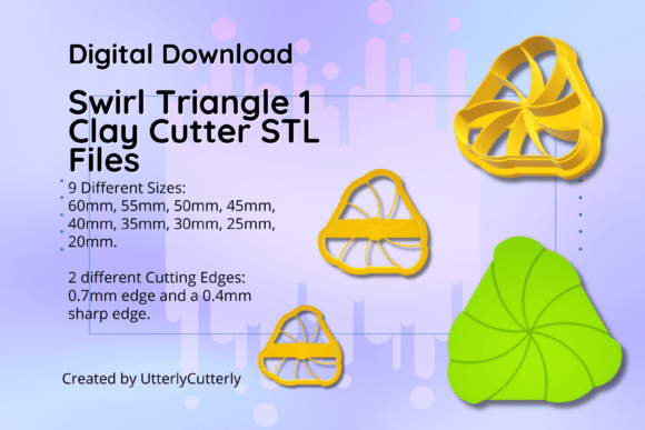 Unleash Your Creativity with the Swirl Triangle- Mir Clay Cutter STL Files