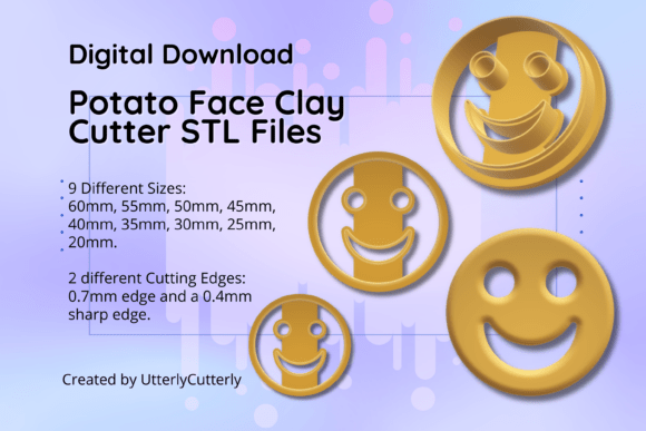 Unleashing Creativity with the Clay Cutter STL File Potato Face- Food E