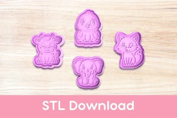 Unlock Creativity with Cute Animals Pack 4 Cookie Cutters and Stamp STLs