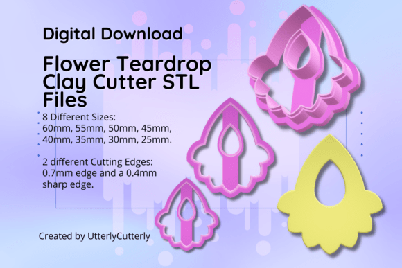 Unlock Your Creativity with the Clay Cutter STL File Flower Teardrop 1-