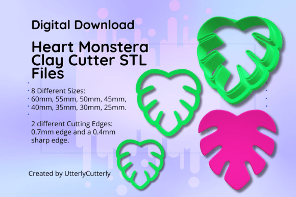 Unlock Your Creativity with the Clay Cutter STL File Heart Monstera Leaf