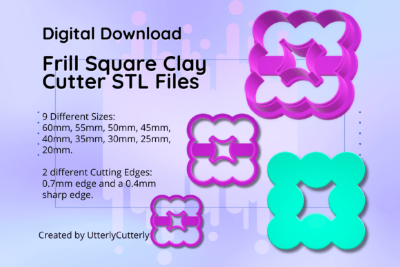 Unlocking Creativity with the Clay Cutter STL File Frill Square- Elega