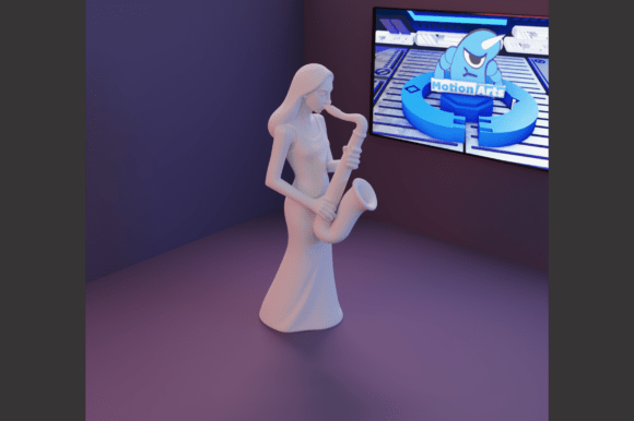 Woman Playing Saxophone: A 3D Artistic Masterpiece